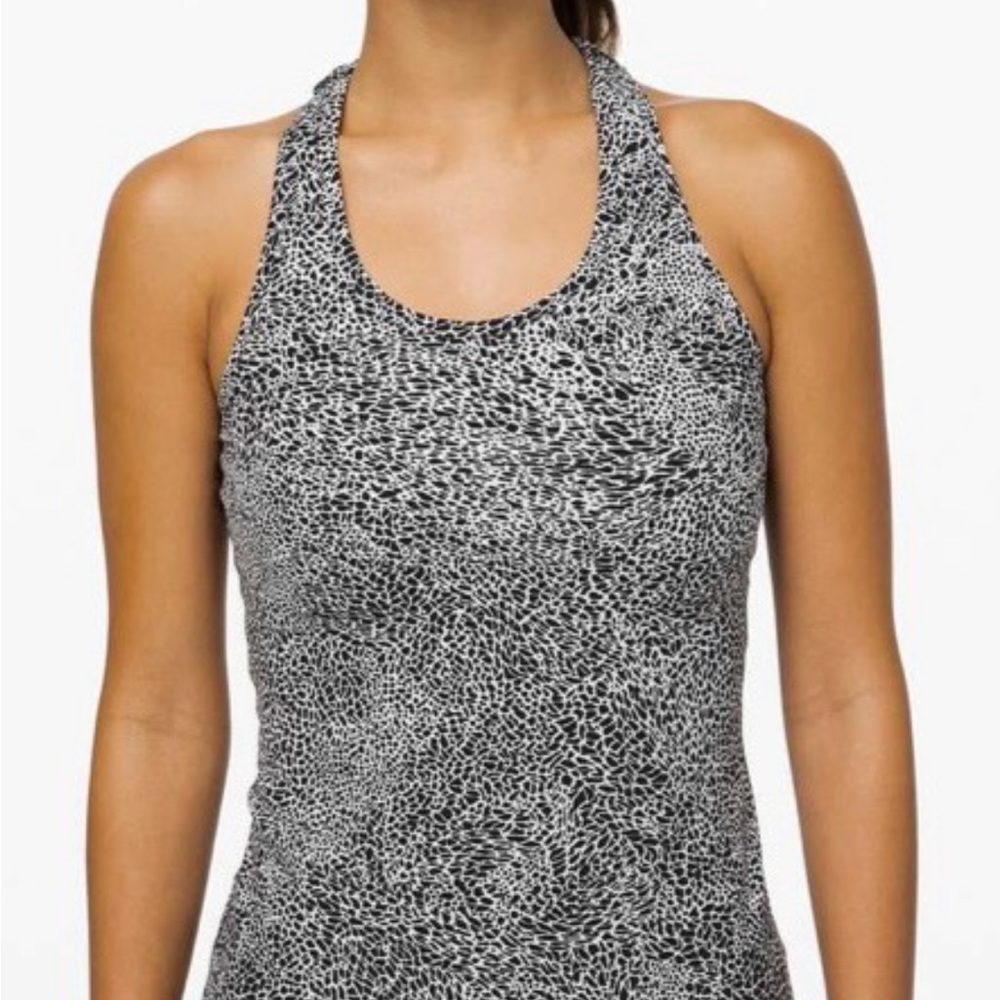 Lululemon Cool Racerback II *Nulu Polar Shift Alpine White Black / Black Size 4